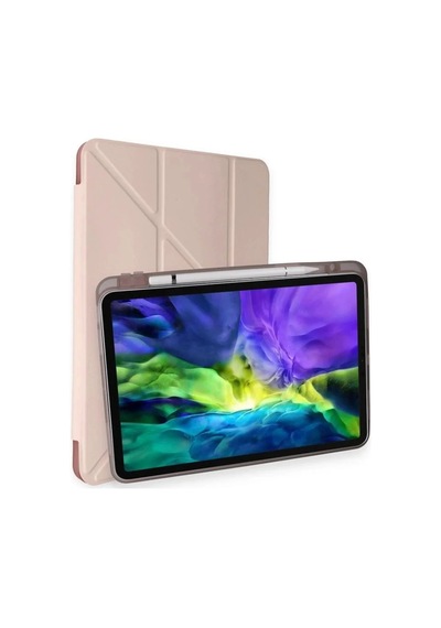 Apple İpad Pro 11 2024 Kılıf Kalemlikli Mars Tablet Kılıfı - Rose Gold