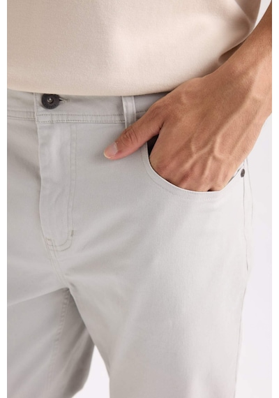 DeFacto Yazlık Gabardin Chino Kanvas Pantolon Slim Fit Dar Kesim Dar Paça Cepli B2089AX25SPGR296