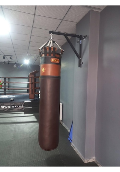 Silindir Kum Torbası 180x45 Cm Suni Deri Kahverengi