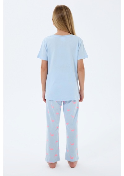 Rolypoly Kız Çocuk Mavi Pijama Takım Mavi