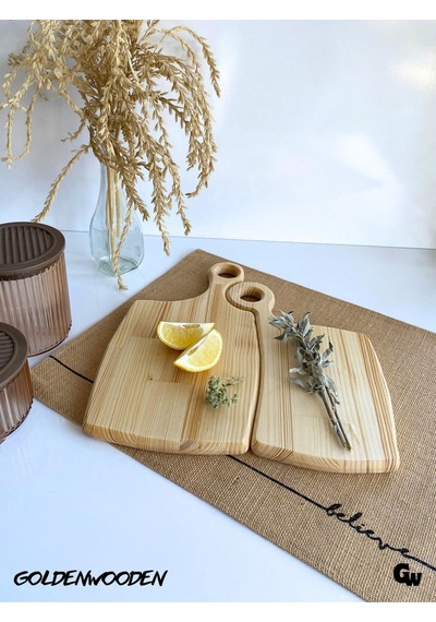 Doğal Ahşap Sunum Tabağı Geçme Ahşap Sunumluk Beyaz Çam Boy:34cm En:17,5cm Boy:29cm En:14cm