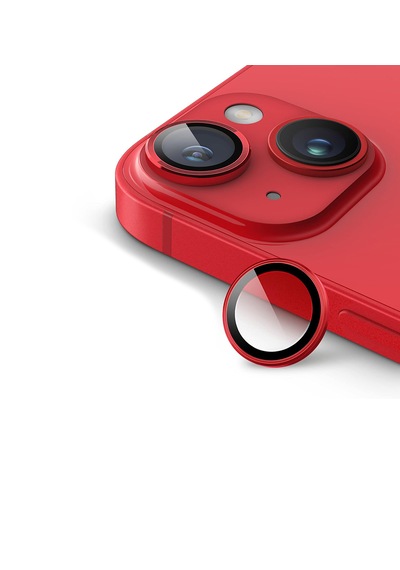 Apple Uyumlu iPhone 14 / 14 Plus İçin Ipg Kamera Lens Koruyucu - Kırmızı