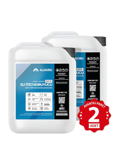 Alkoru 2 Adet 5 Kg Şeffaf Emici Yüzeyler İçin Su İtici Ve Koruyucu Malzeme Avantaj Paket
