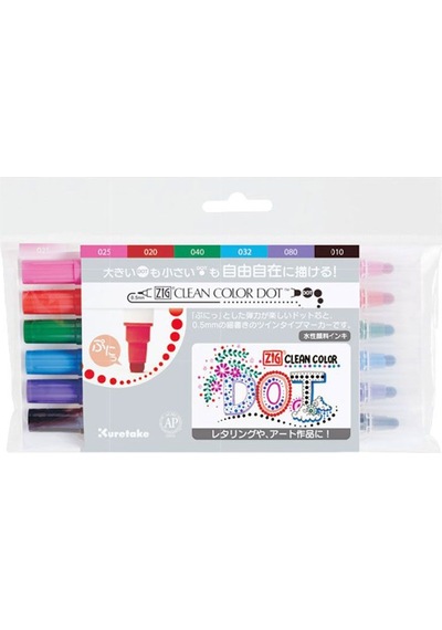 Zig Clean Color Dot Çift Uçlu Marker Kalem 6Lı Set