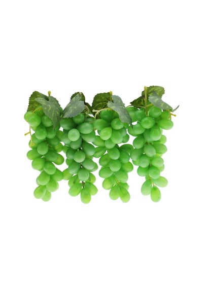 4lü Set Yapay Meyve Yeşil Üzüm Süs Dekoratif Sahte Meyve 15cm