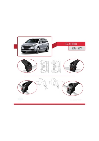 Kia Sedona 3 Yp 2015-2021 Arası İle Uyumlu Ace-2 Ara Atkı Tavan