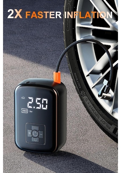 Auhma A5566 Kablosuz Dijital Hava Kompresörü 4000mah Powerbank 150 Psı Led Işıklı Taşınabilir Şarjlı Pompa