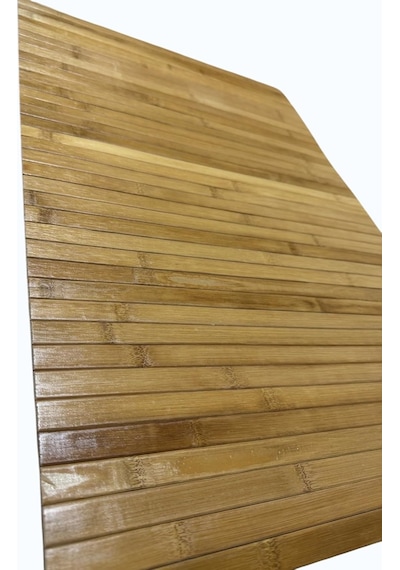 Bambu Banyo Matı, Kaydırmaz Tpe Tabanlı, Suya Dayanıklı, Rulo Yapılabilir, 45x68 Cm, Banyo Ve M Doğal Bambu / Kahverengi