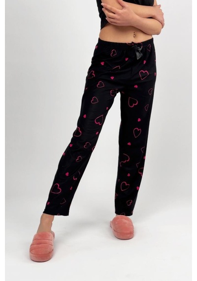 Kadın Kadife Pijama Altı Eşofman Pamuklu Fuşya