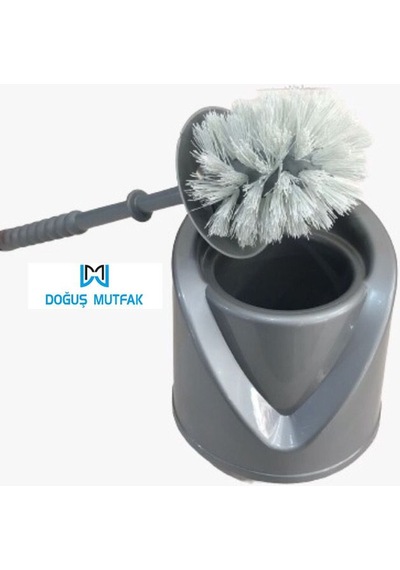 Plastik Klozet Wc Fırça Takımı Gri