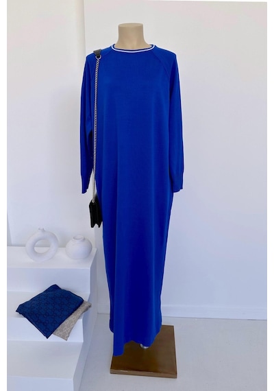 Kahijab Reglan Merserize Elbise - Saks Mavi Saks