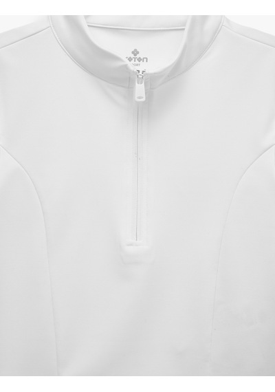 Koton Yarım Fermuarlı Slim Fit Dik Yaka Kısa Kollu Spor Tişört Beyaz 7wak10141nk