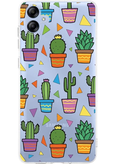 Samsung Galaxy A04e İle Uyumlu 1mm Slim Fit Water Color 4 Baskılı Şeffaf Kılıf Şeffaf