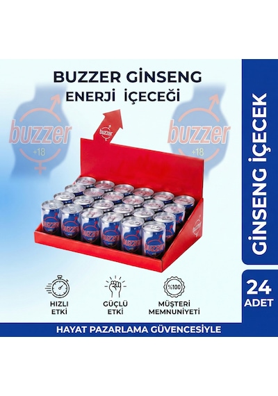 Buzzer Ginseng Enerji Içeceği +18 - 24'lü Ekonomik Dev Set