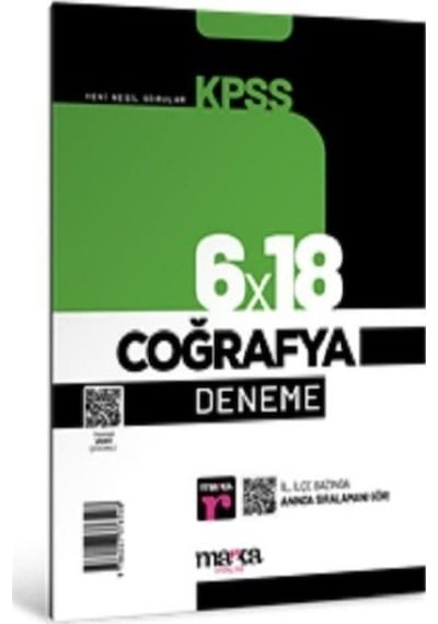 KPSS Coğrafya 6x18 Deneme- Marka Yayınları