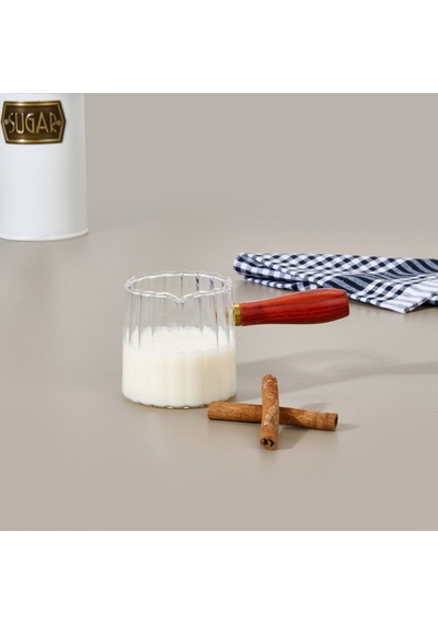 Kitchen Borosilikat Cam Cezve - Şeffaf - 288 Ml Çok Renkli