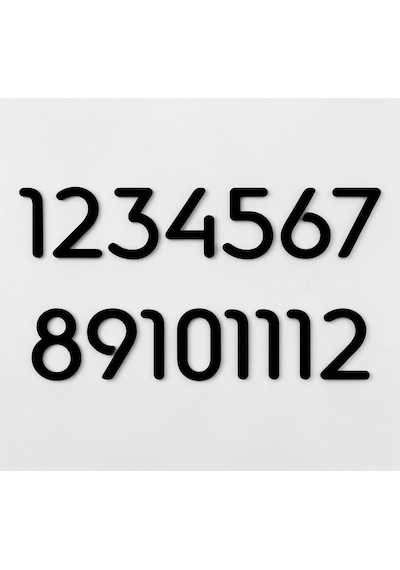 Slim Font Duvar Saati Rakamları Sayı Seti Aksesuar Saat Yapımı Malzemeleri Yükseklik 3 Cm Siyah