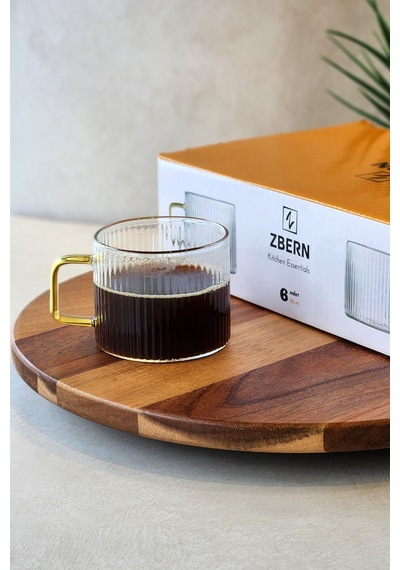 6'lı Desenli Kupa -150 Ml Şeffaf
