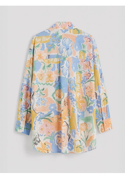 Lcw Modest Turuncu Desenli Oversize Kadın Gömlek Tunik