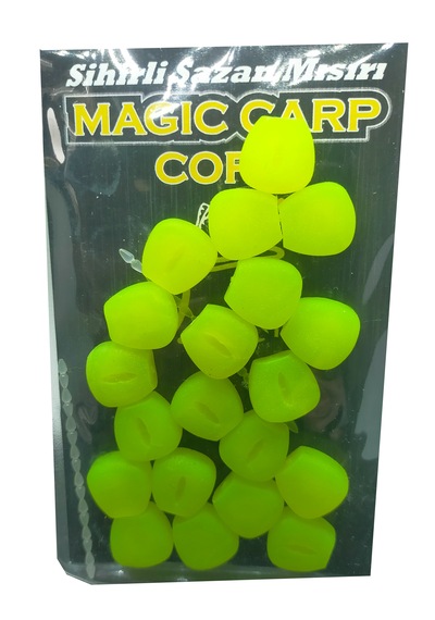 12 Mm Fluo Yüzen Silikon Yeşil Mısır Yapay Yem 20 Adet