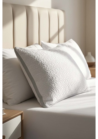 Liena Kapitone Klimalı Yastık 50x70 Cm Beyaz