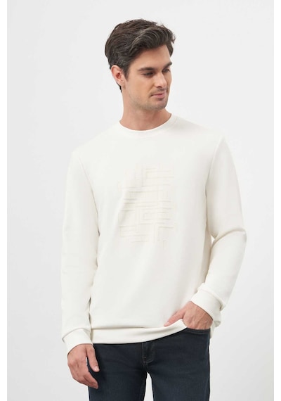 Morven Erkek Ekru Trend Bisiklet Yaka Sweat-shirt 25ks063002454 Ekru Ekru