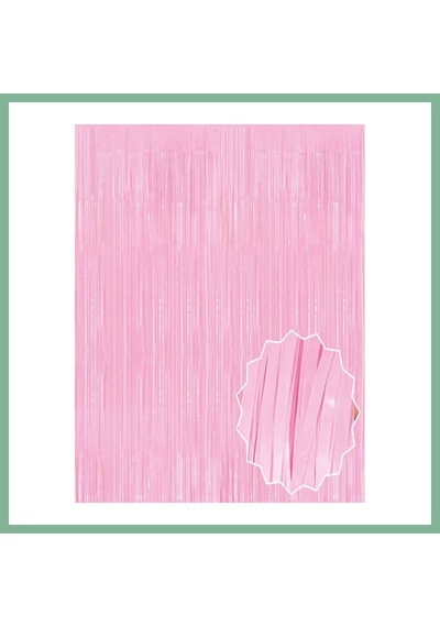 Bşkvirgo Soft Pembe Püsküllü Kapı Perdesi - Parti, Baby Shower, Cinsiyet Partisi 1x2 M Bsk2026