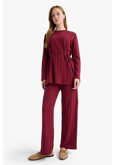 Defacto Wide Leg Geniş Paça Pantolon F6368ax25aubr115 Bordo