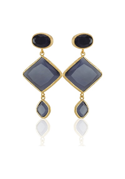 Kadir Jewellery 22 Ayar Altın Kaplama Kadın Sallantılı Küpe -el İşçiliği Ve Hipoalerjenik Küpe Mor 07719585