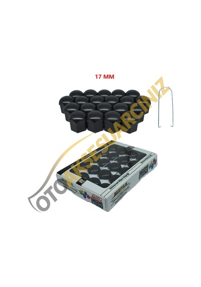 A Kalite Mefsa Bijon Kapağı Düz 17 Mm Siyah 20 Li Set