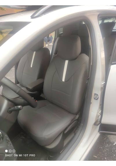 Clio 4 Arka Sırt 2+1 Komple Gri Deri Beyaz Şerit Gri Ip