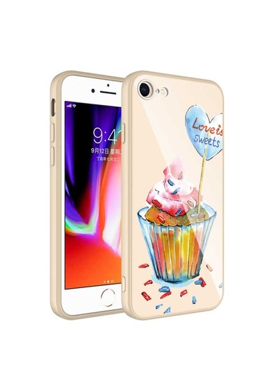 Apple Uyumlu iPhone 7 Kılıf Kamera Korumalı Desenli Sert Silikon Zore Epoksi Kapak NO8