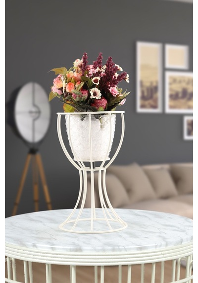 Anafor Saksılık Beyaz 25 Cm Şeffaf Saksı
