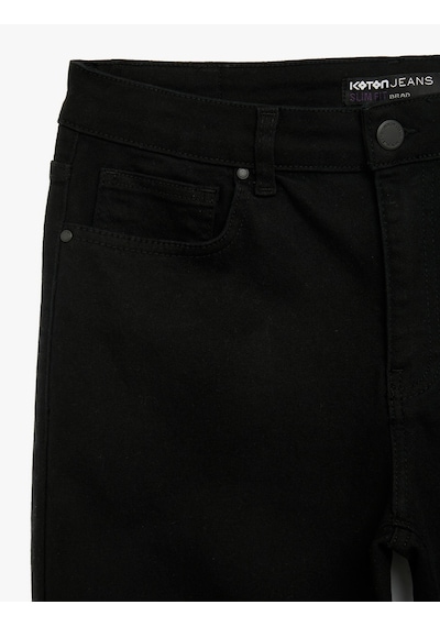 Koton Pamuklu Normal Bel Slim Fit Jean Pantolon - Brad Jean Siyah 6wam40023nd Siyah