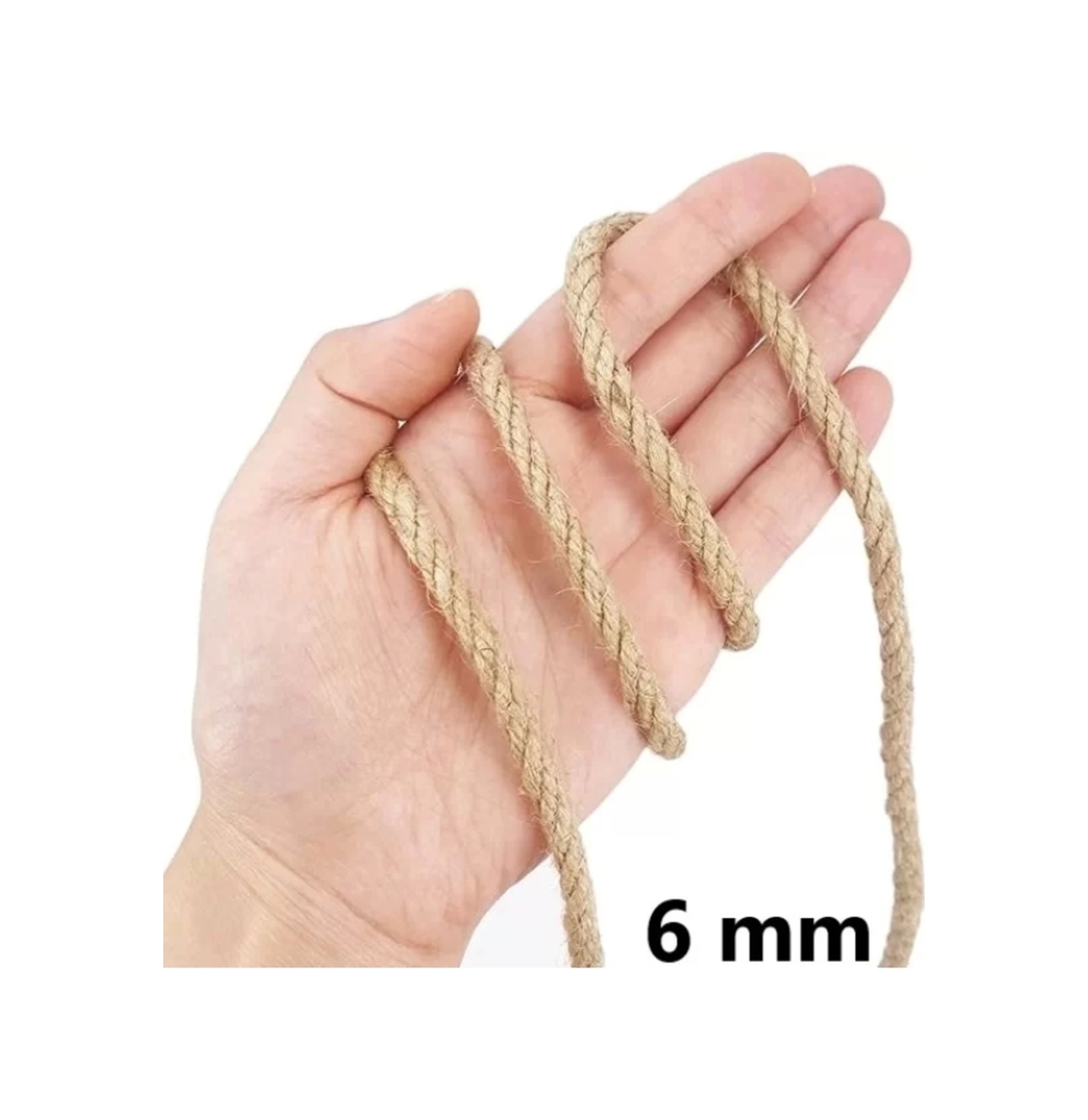6mm 1.kalite Kendir Halat Jüt-urgan İp 50 Metre