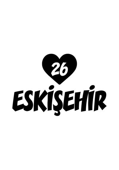 Kalpli 26 Eskişehir Araba Sticker 17x17 Cm Siyah