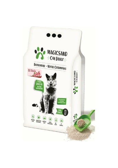 Magicsand Cat Litter Gül Kokulu İnce Bentonit Kedi Kumu 20 L