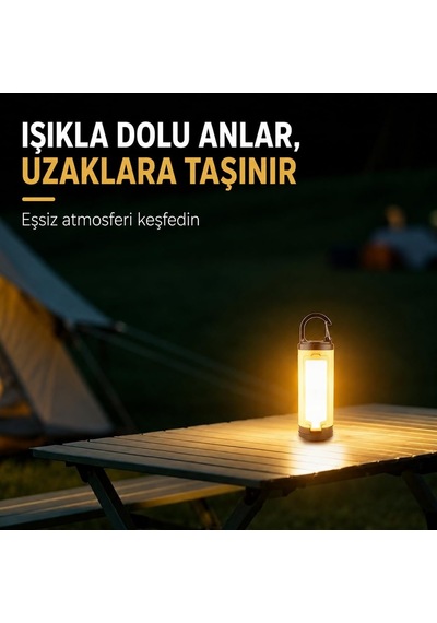 Tr Çok Fonksiyonlu Type-c Şarjlı Kamp Lambası 3 Işık Kaynaklı Ly23