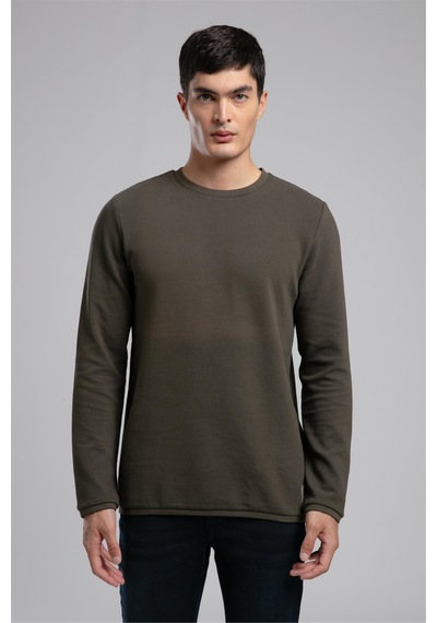 Lee Cooper Ben Erkek O Yaka Sweatshirt Haki-21036 Haki