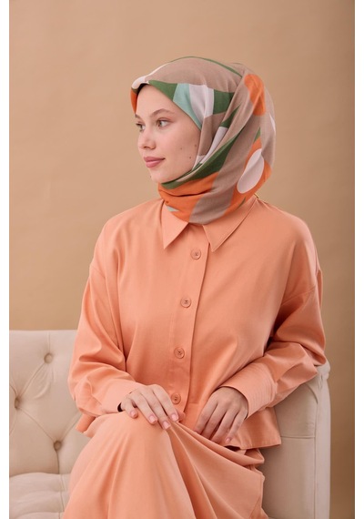 Silk Home Aura Eşarp 140001-07 Yavruağzı, Hardal, Yeşil, Beyaz, Vizon