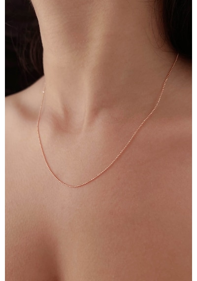 Fiyonk Kuyumculuk 14 Ayar Altın Rose Topçuk Zincir 1.00 MM 001