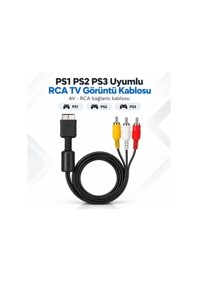 Ps1 Ps2 Ps3 Uyumlu Av Rca Kablo Playstation Tv Görüntü Ve Ses Aktarım Kablosu