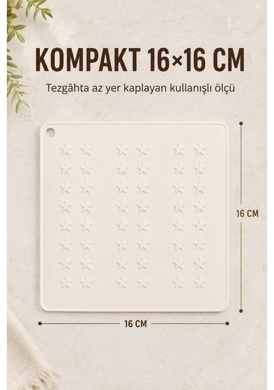 Krem Silikon Nihale 16x16 Cm Çok Amaçlı Tencere Tava Altlığı Fırın Tepsi Tutacağı Kavanoz Açacağı Ev