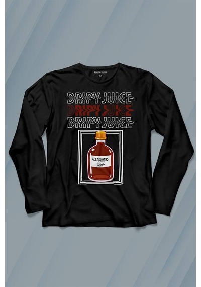Dripy Juice Espirili Streepwear Uzun Kollu Tişört Baskılı T-shirt 001