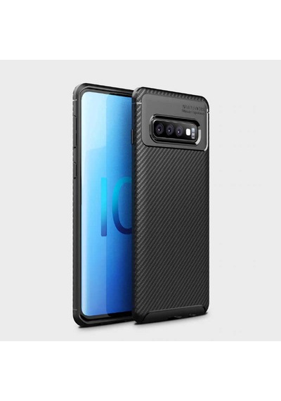Samsung Galaxy Uyumlu S10 Kılıf Karbon Silikon Case