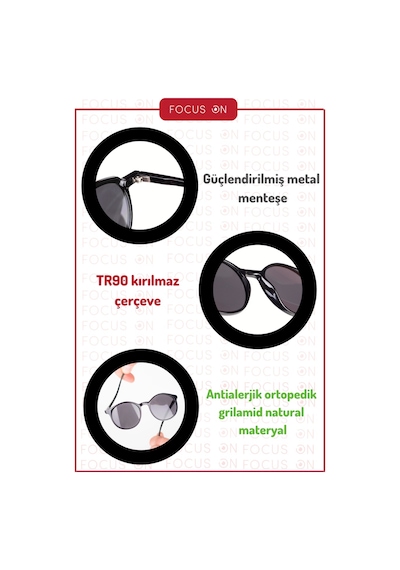 Focus On E-TS003 Oscar Smoked Mavi Işık Filtreli Erkek Ekran Gözlüğü