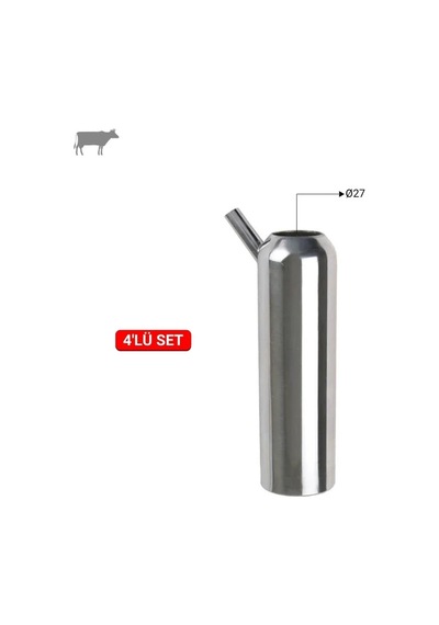 Melasty Tam Tip Ø27 Meme Lastiği Kılıfı Paslanmaz 4'lü -1349