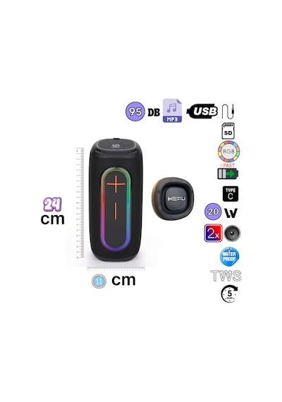 Hepu Hp-s01 20w Taşınabilir Kablosuz Bluetooth Hoparlör