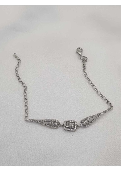 Vog Pırlanta Montür Effective Diamond Baget Model Gümüş Sevgiliye,anneye,arkadaşa Bileklik