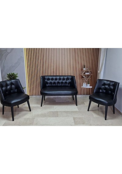 Azra Mobilya Deri Çay Seti Koltuk Takımı - Bekleme Salonu - Cafe Mobilya - Ofis Mobilya - Balkon Mobilya Siyah Azra Mobilya Deri Çay Seti Koltuk Takımı - Bekleme Salonu - Cafe Mobilya - Ofis Mobilya - Balkon Mobilya Siyah